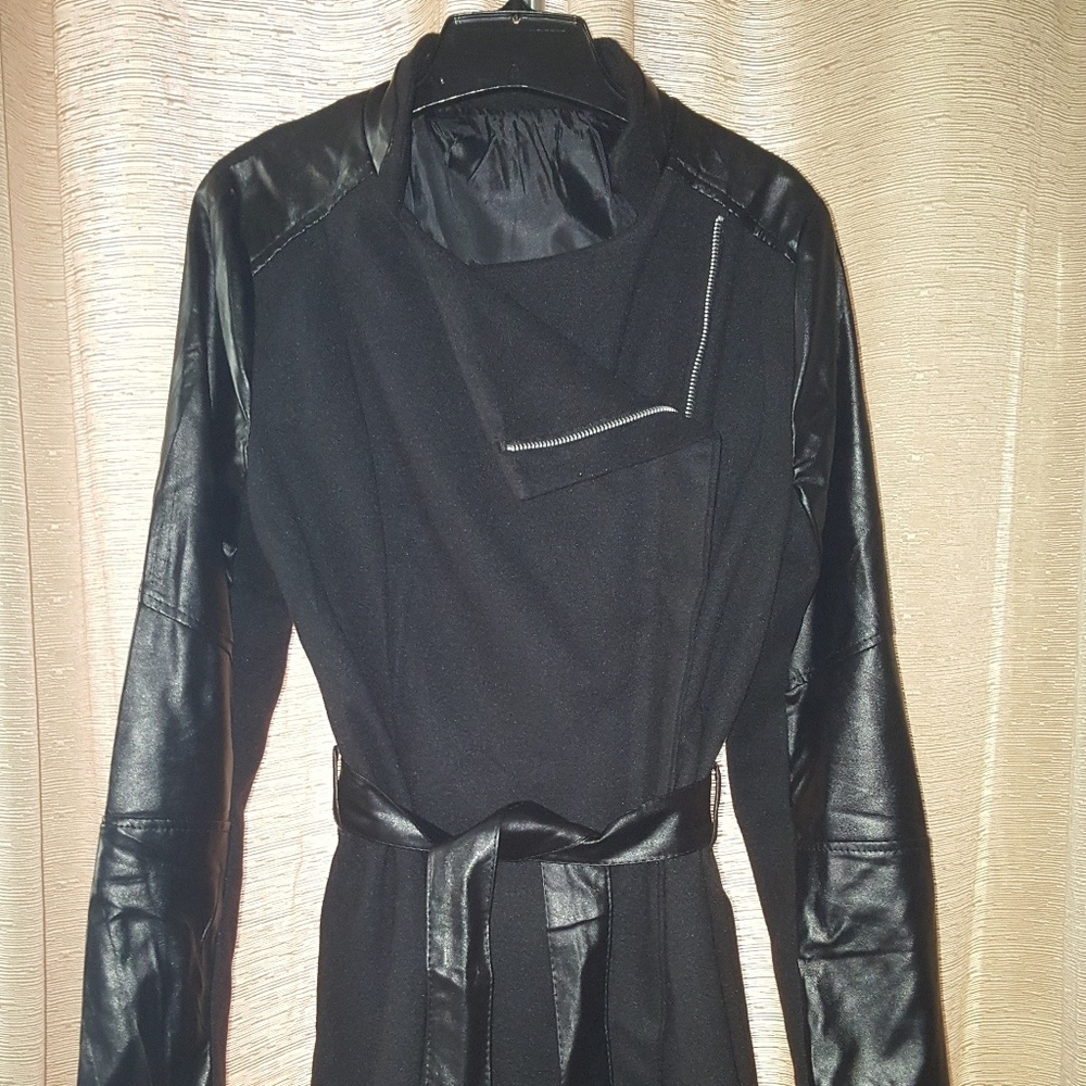 Fleece & Faux Leather Jacket - Picture 9 of 13
